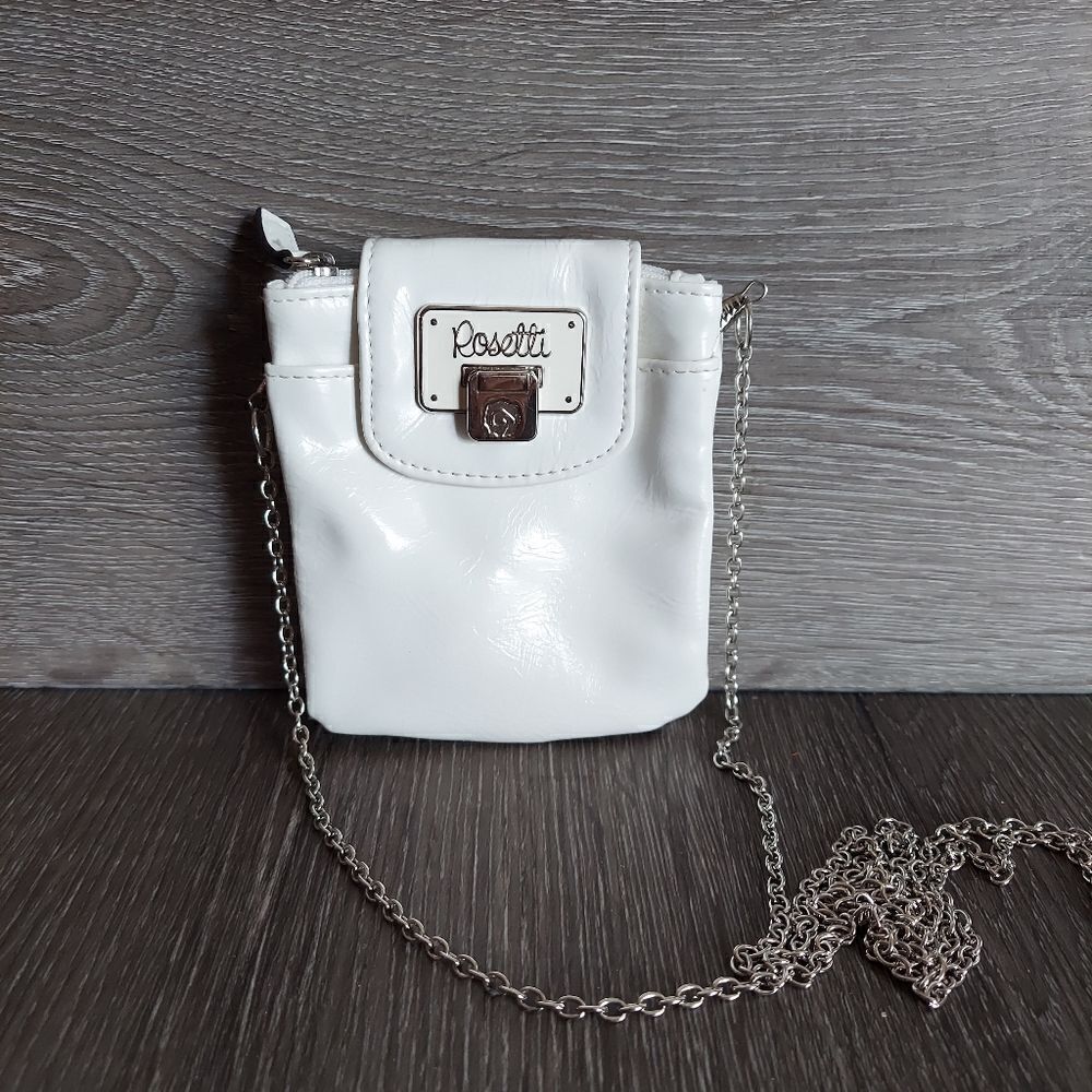 Rosetti White Mini Crossbody Spare Change Bag with ID Window